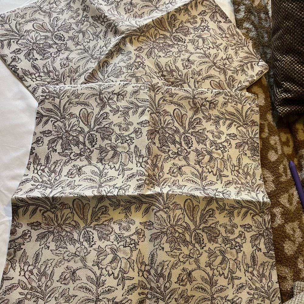 Cream and Gray pillow Cover with Elegant Floral Design